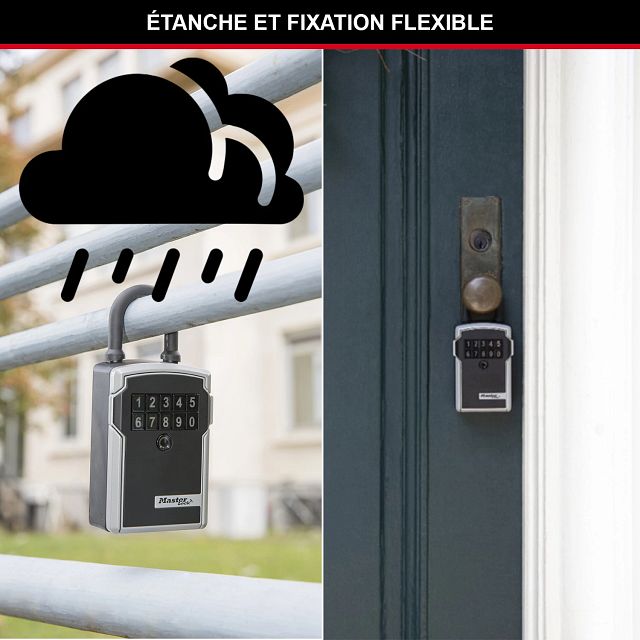 Master Lock Boîte à clés intelligente et connectée avec anse, Bluetooth ou à combinaison, format moyen 183 x 83 x 59 mm, pour l’extérieur, pour la maison, le bureau, l’industrie et les véhicules
