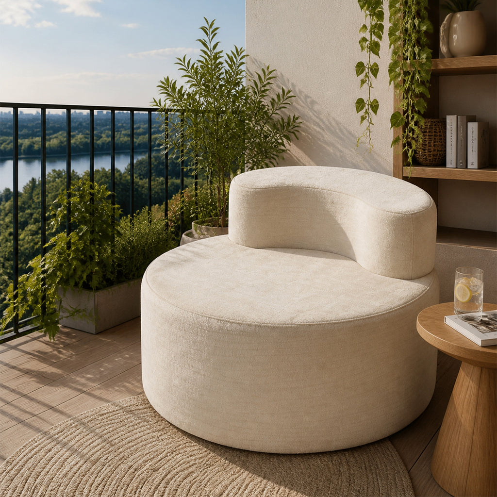 Canapé de détente pliable, sans assemblage, ultra doux, en mousse haute densité, pour salon – canapé sans structure, blanc