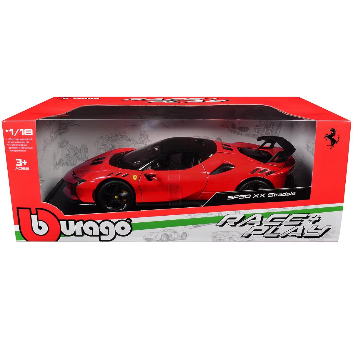 Bburago Race & Play 1:18 Ferrari SF90 XX Stradale Modèle en Métal