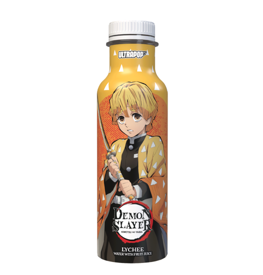 Ultra Pop - Demon Slayer: Kimetsu no Yaiba - Zenitsu - Boisson aromatisée jus de fruit saveur litchi - 33 cl