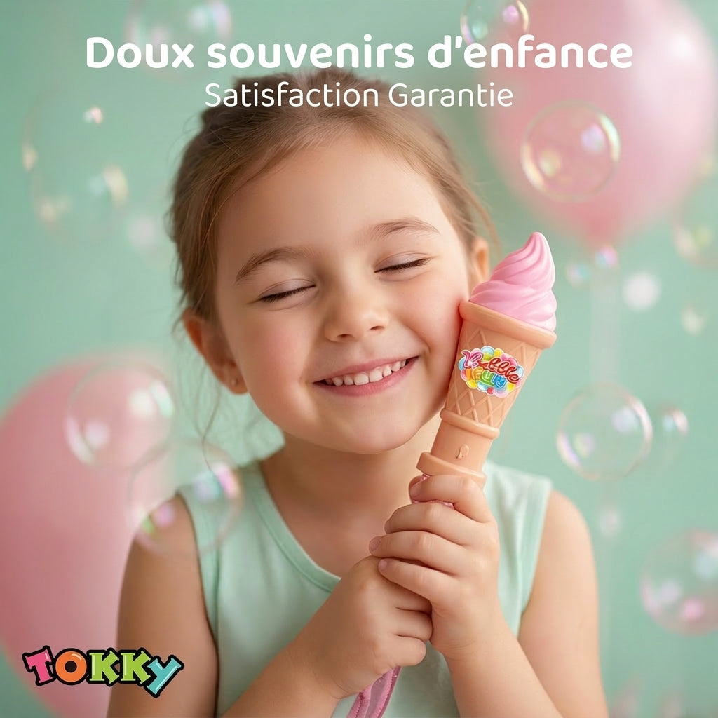 24 pièces Très grandes baguettes à bulles en forme de crème glacée Jouets pour enfants, 37,5 cm Extra Long et Extra 120 ml Solution à bulles étanche à 360 degrés