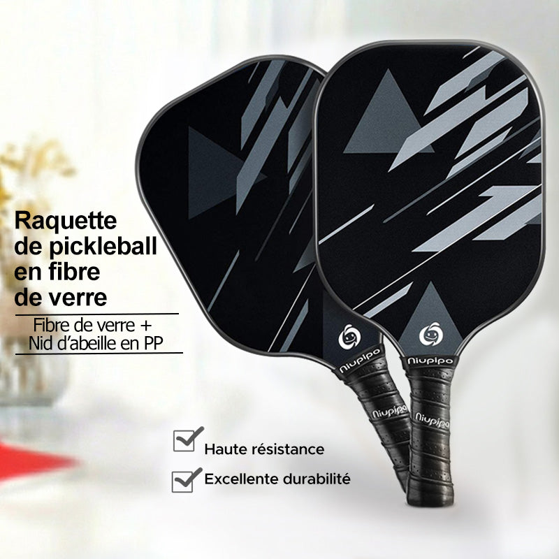 Niupipo Lot de 2 raquettes de pickleball - Matériau en fibre de verre, Noyau en nid d’abeille en polypropylène, Certification USAPA, Conception légère, Prise confortable, Idéal pour débutants et joueurs intermédiaires, MX-25