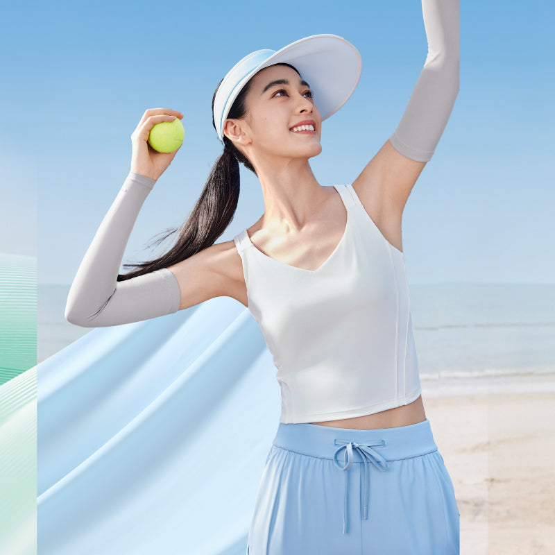 Beneunder Manches de protection solaire rafraîchissantes pour femme été AL378 Cyclisme sports de plein air trajet - Rose brume - M