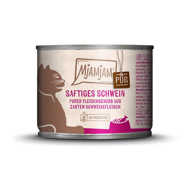 MjAMJAM Nourriture humide pure pour chat au porc 200 g