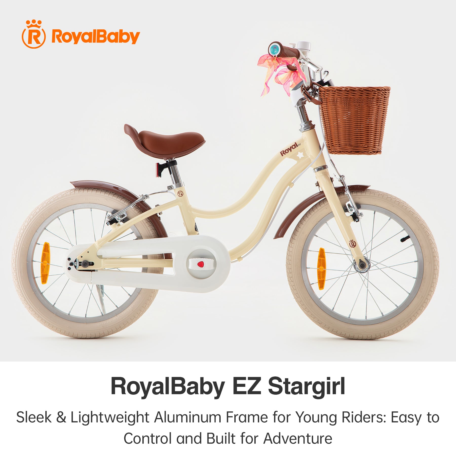 RoyalBaby Vélo pour enfants + Aluminium EZ Stargirl + Chocolat 14 pouces, Poids net 9,2 kg