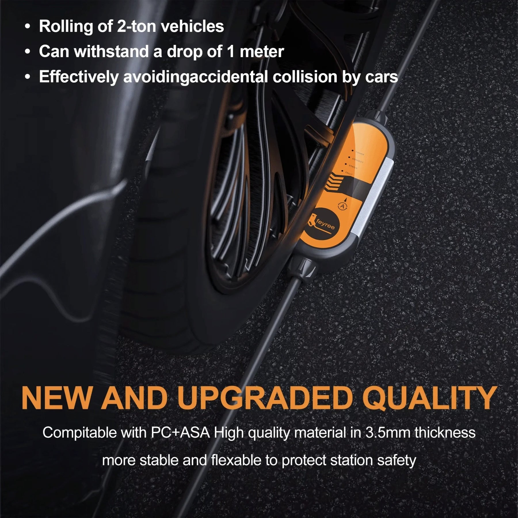 Feyree Chargeur portable pour véhicule électrique type 2 16 A 3,5 kW, Câble de recharge 5 m avec prise Schuko, Courant réglable pour chargeur de voiture électrique