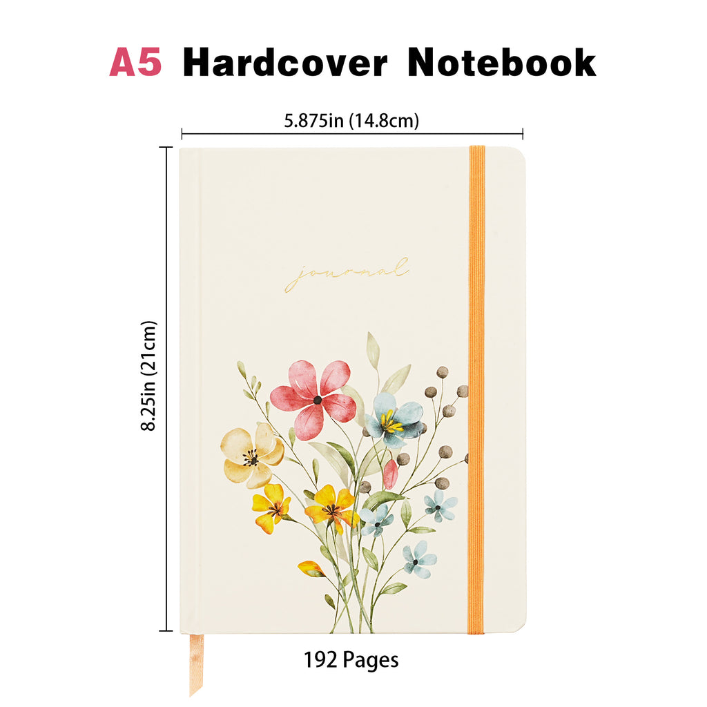 Jubiluu Carnet cartonné A5 avec marque-page, pages lignées, 100 g/m² - motif perroquet tropical