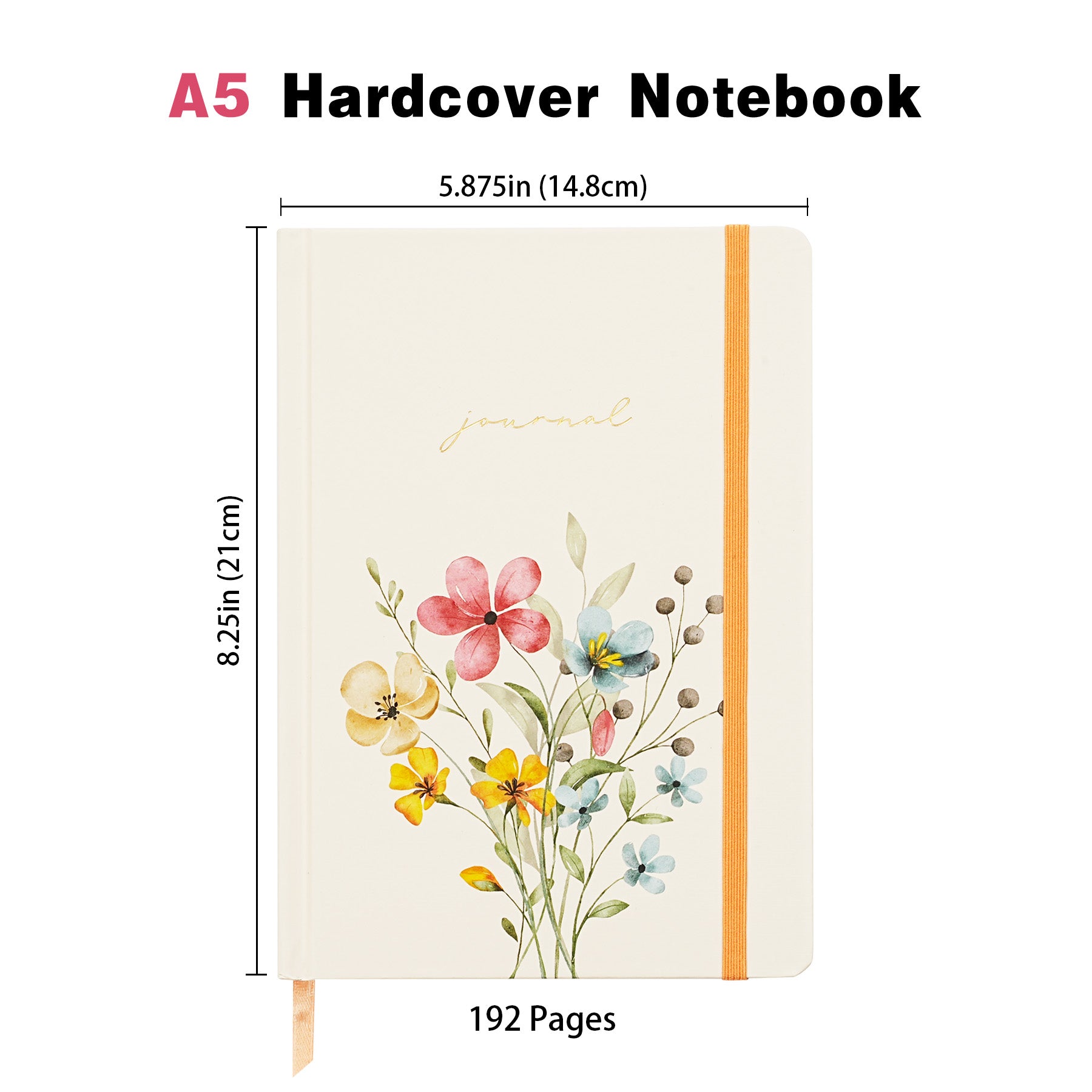 Jubiluu Carnet cartonné A5 avec marque-page, pages lignées, 100 g/m² - motif perroquet tropical