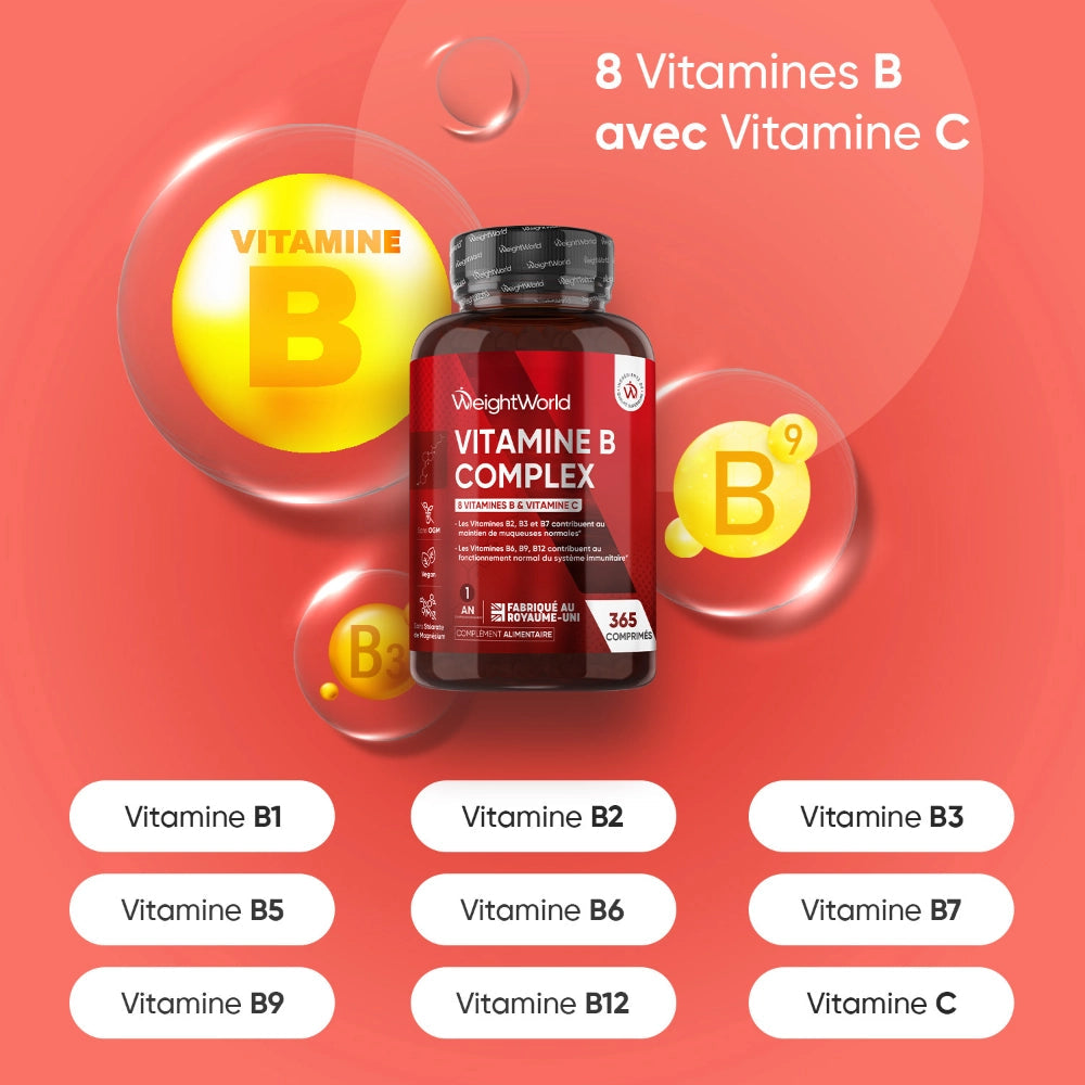 WeightWorld Complexe de vitamines B - 365 comprimés