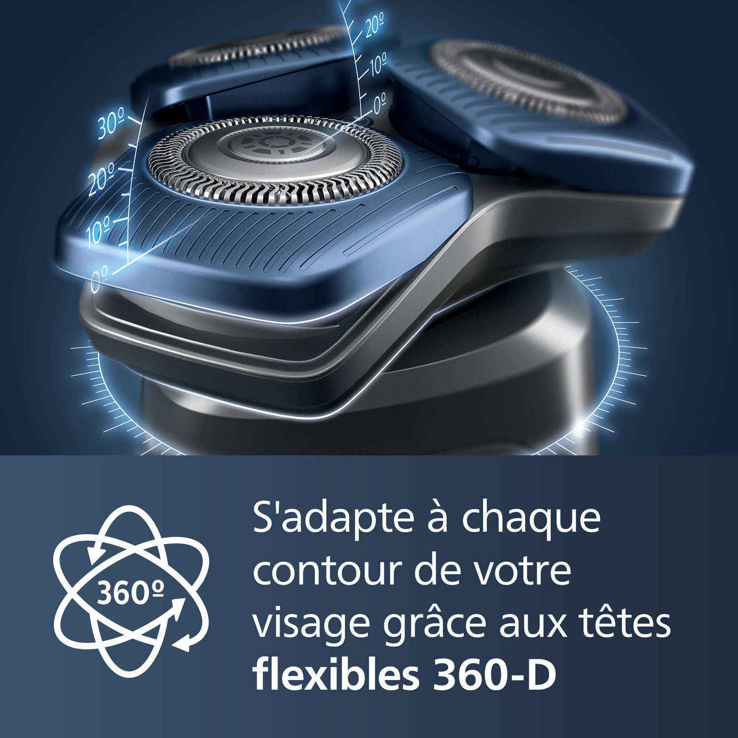 Philips Series 7000 S7887/55 Rasoir électrique avec revêtement Nano SkinGlide, lames SteelPrecision, capteur Motion Control, Quick Clean Pod, tondeuse rétractable - Bleu