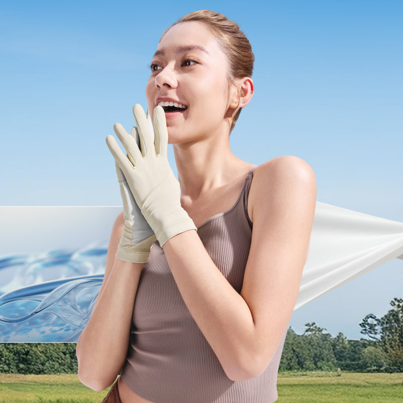 Beneunder Gants de protection solaire sensation fraîcheur été AL360 Unisexe Cyclisme et sports de plein air - Gris caoutchouc - F (Taille unique)