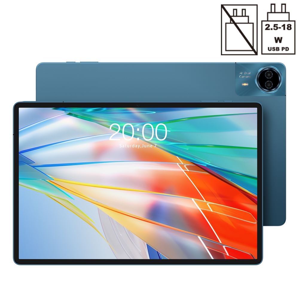 Teclast T70 écran 14" 2.2K 2240*1400, Android 15, Helio G100 jusqu’à 2,2 GHz, 20Go RAM (8+12Go virt.)+128Go,double SIM 4G+Wi-Fi 5G,8MP+13MP,10,000mAh,18W PD,BT,GPS,Widevine L1,2026