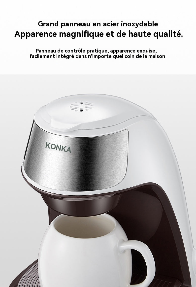 Konka Percolateur à café compact automatique 300 ml pour usage domestique, multifonction pour café et infusion aux fleurs
