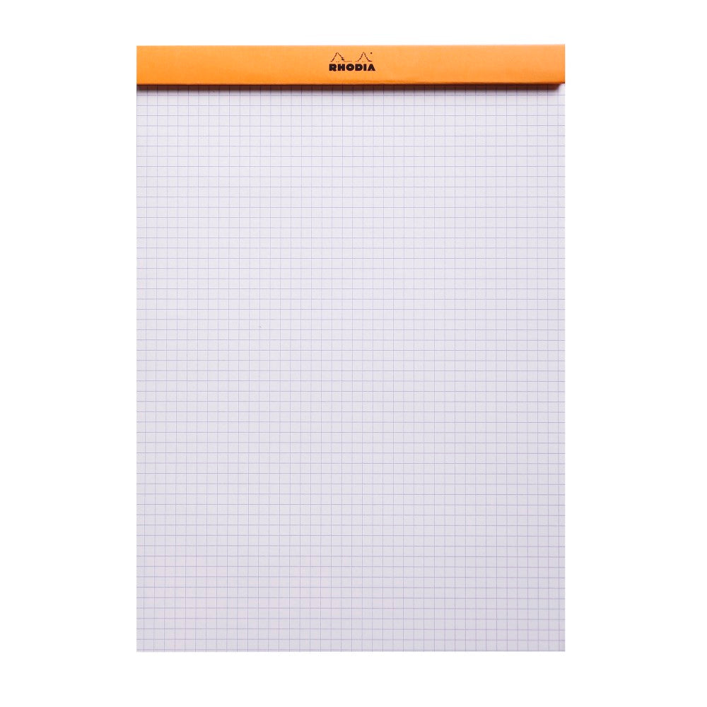 CLAIREFONTAINE Bloc agrafé Rhodia ORANGE N°18 21x29,7 cm 80 feuillets petits carreaux 5x5 80 g