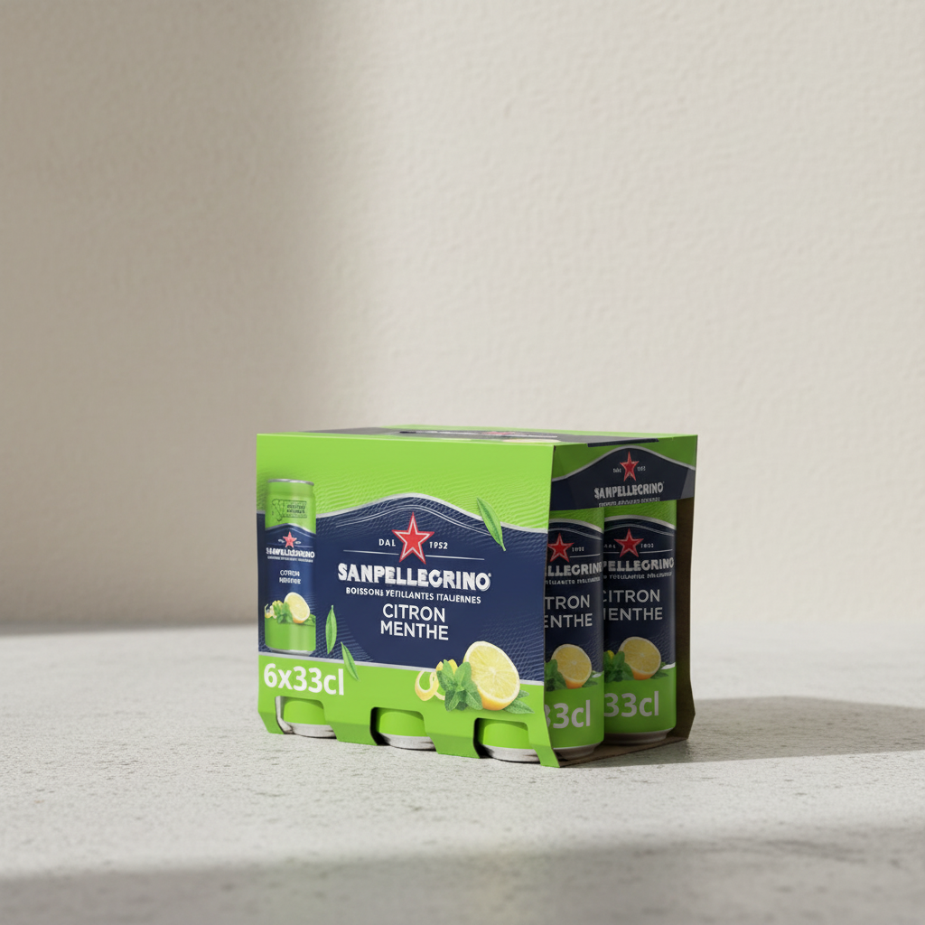 SAN PELLEGRINO Canettes fines Citron & Menthe 6 x 33 cl