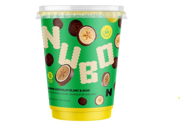 NUBO Banane Enrobée de Chocolat Blanc et Noir 160 g