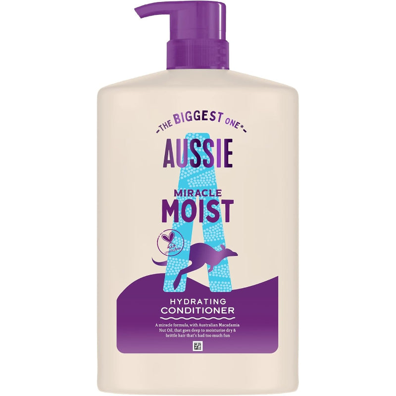Aussie Miracle Moist Après-shampooing démêlant pour cheveux secs et abîmés - 1000 ml