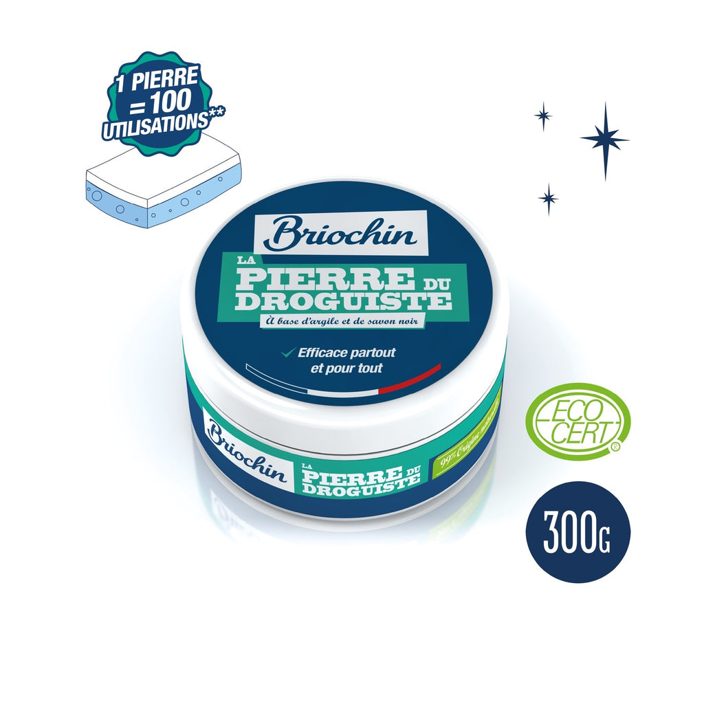 BRIOCHIN Crème à récurer multi-usages au savon de Marseille et argile naturelle 300 g
