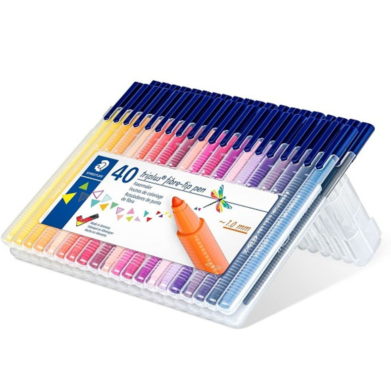 STAEDTLER Triplus Feutres à pointe fibre, assortis, pochette de 40, 323 SB40