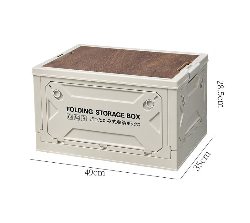 WINPEX Panier pliable avec poignées et clapets en bois - Taille L