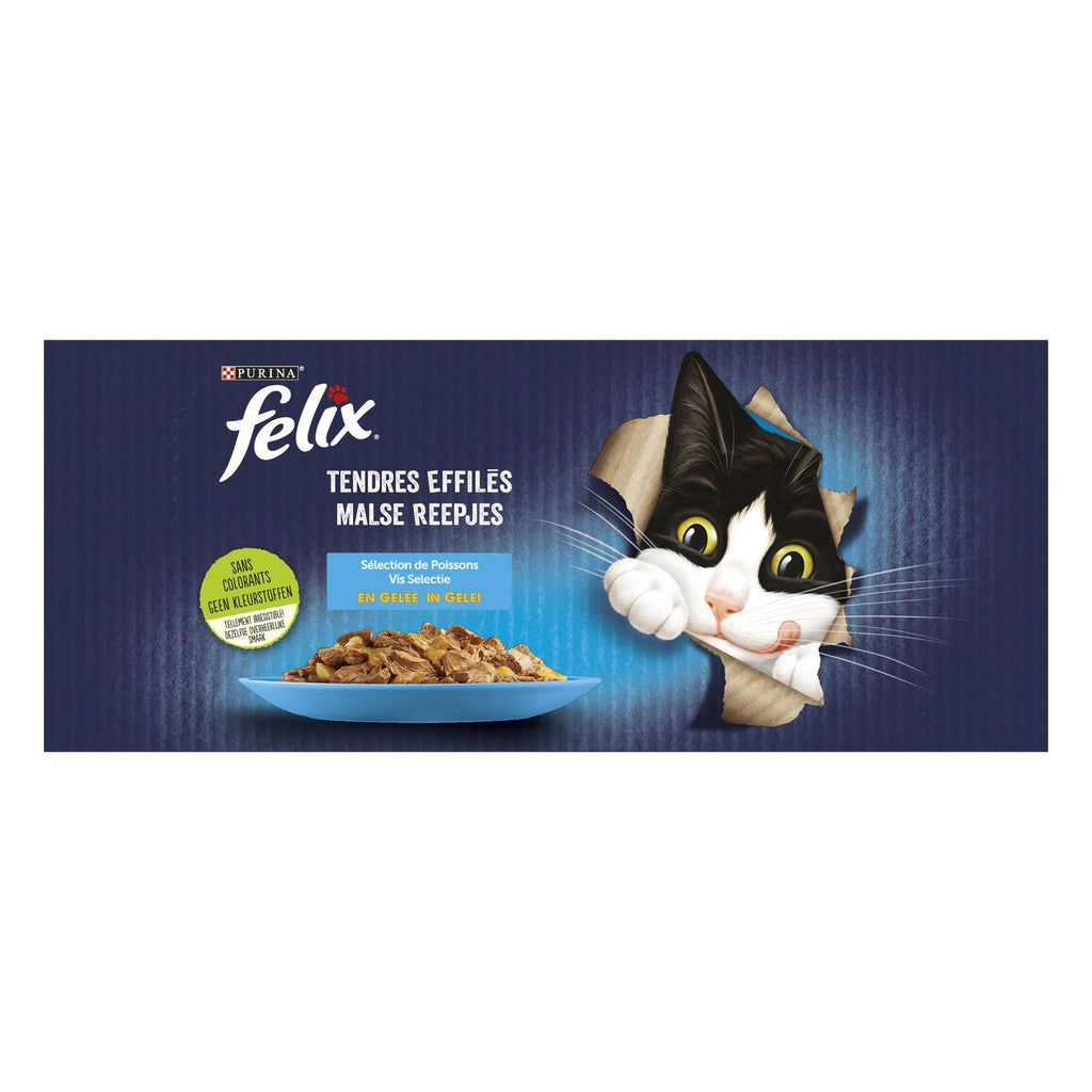 Felix Filets de poisson en gelée Sélection de poissons Aliment pour chat - 12 x 85 g