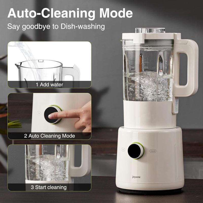 joyami Blender de comptoir intelligent, Bol en verre de 1,6 L, Contrôle par application multifonction, Connectivité Wi-Fi, Chaud et froid, Autonettoyant