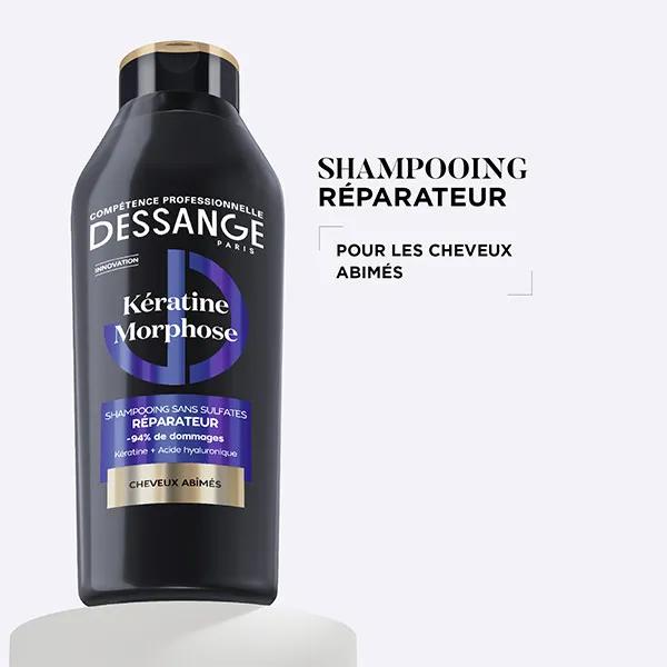 Dessange Shampoing Kératine Morphose Sans Sulfates Réparateur Cheveux Abîmés 280ml
