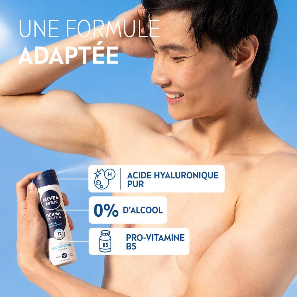 NIVEA MEN Déodorant Aisselles Derma Control Défend Protection 72h Spray 200ml