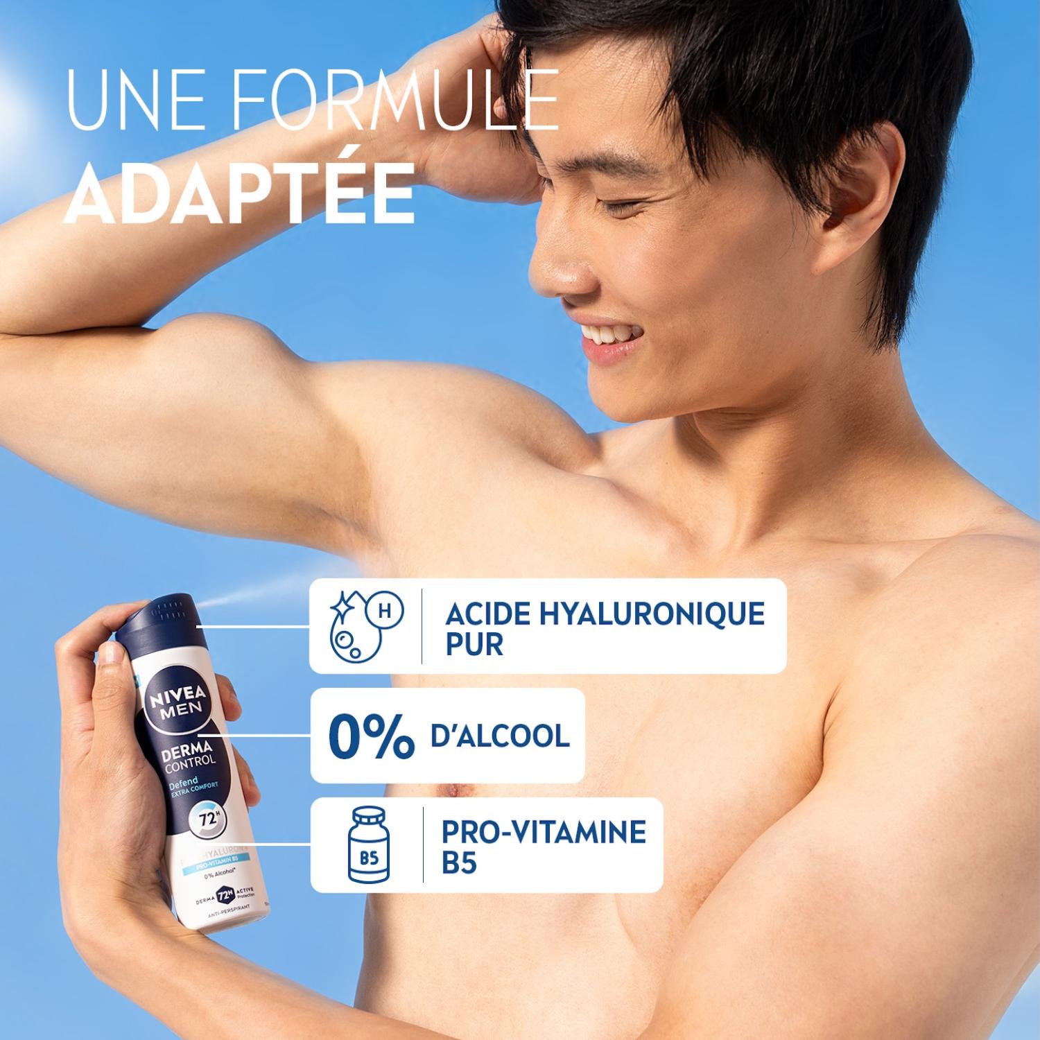 NIVEA MEN Déodorant Aisselles Derma Control Défend Protection 72h Spray 200ml