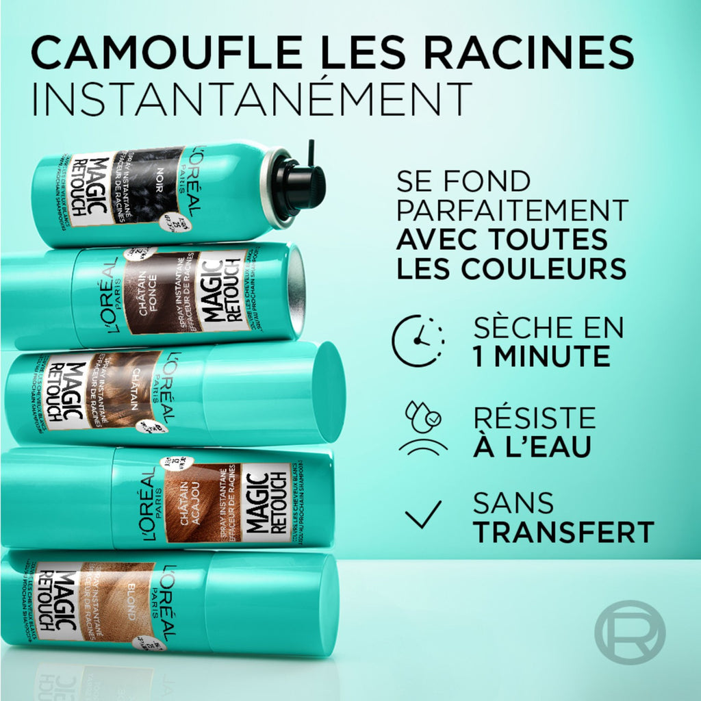 L'Oréal Paris Magic Retouch Spray Correcteur de Racines Instantané, Châtain Clair, 75 ml