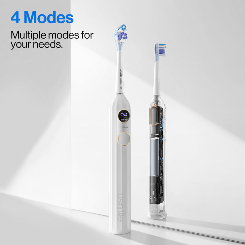 usmile Y10 Brosse à dents électrique avec écran intelligent, 4 modes de nettoyage, brosse à dents sonique intelligente avec minuterie et contrôle de pression, autonomie d’une charge 180 jours