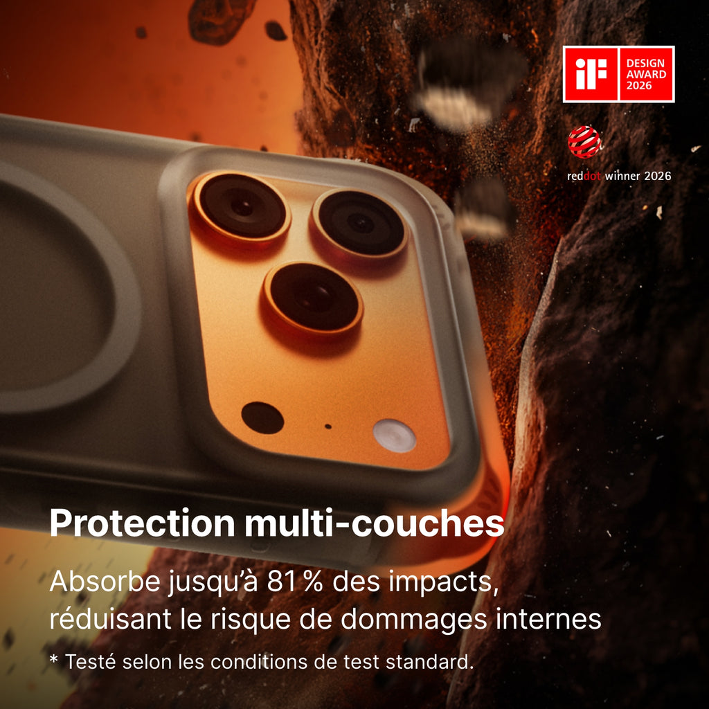 RHINOSHIELD Coque compatible MagSafe pour | Protection coussin d'air multicouche, protection supérieure aux normes militaires, forte fixation magnétique, absorption des chocs, AirX gris éclatant