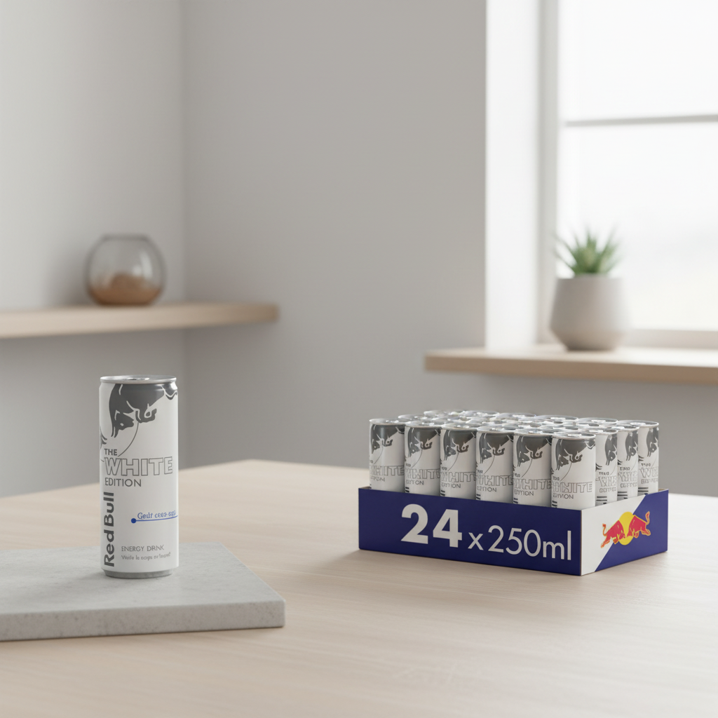 Red Bull Boisson Énergisante Goût Coco Açaí Édition Blanche - Lot de 24 x 25 cl