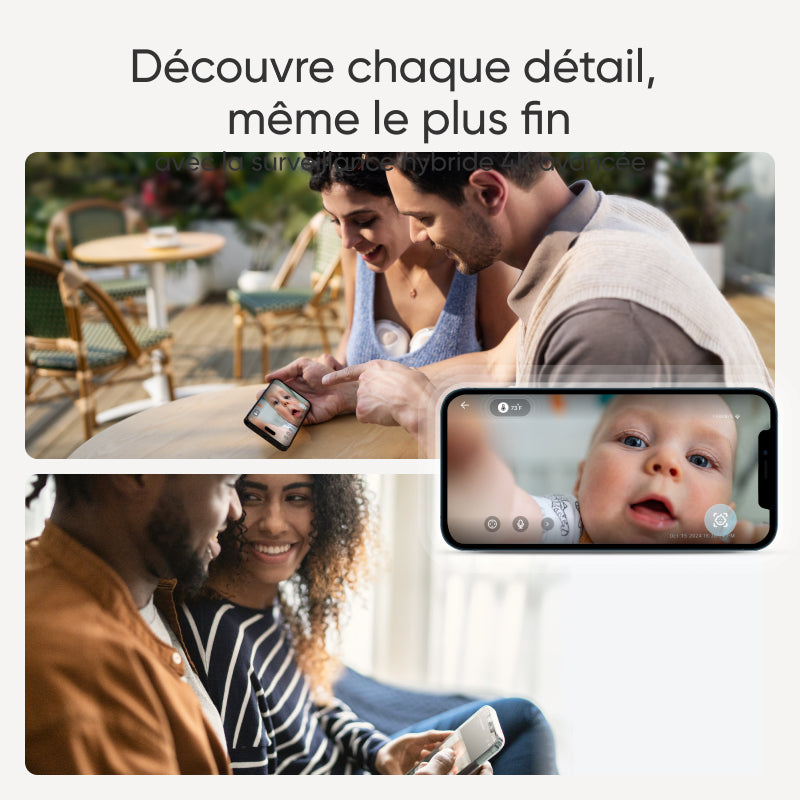 eufy Babyphone vidéo E21 avec caméra, 4K UHD, écran 5 pouces (720p), mode Wi‑Fi hybride, contrôle via application et appareil, fonction panoramique/inclinable, zoom 8x, caméra portable avec batterie