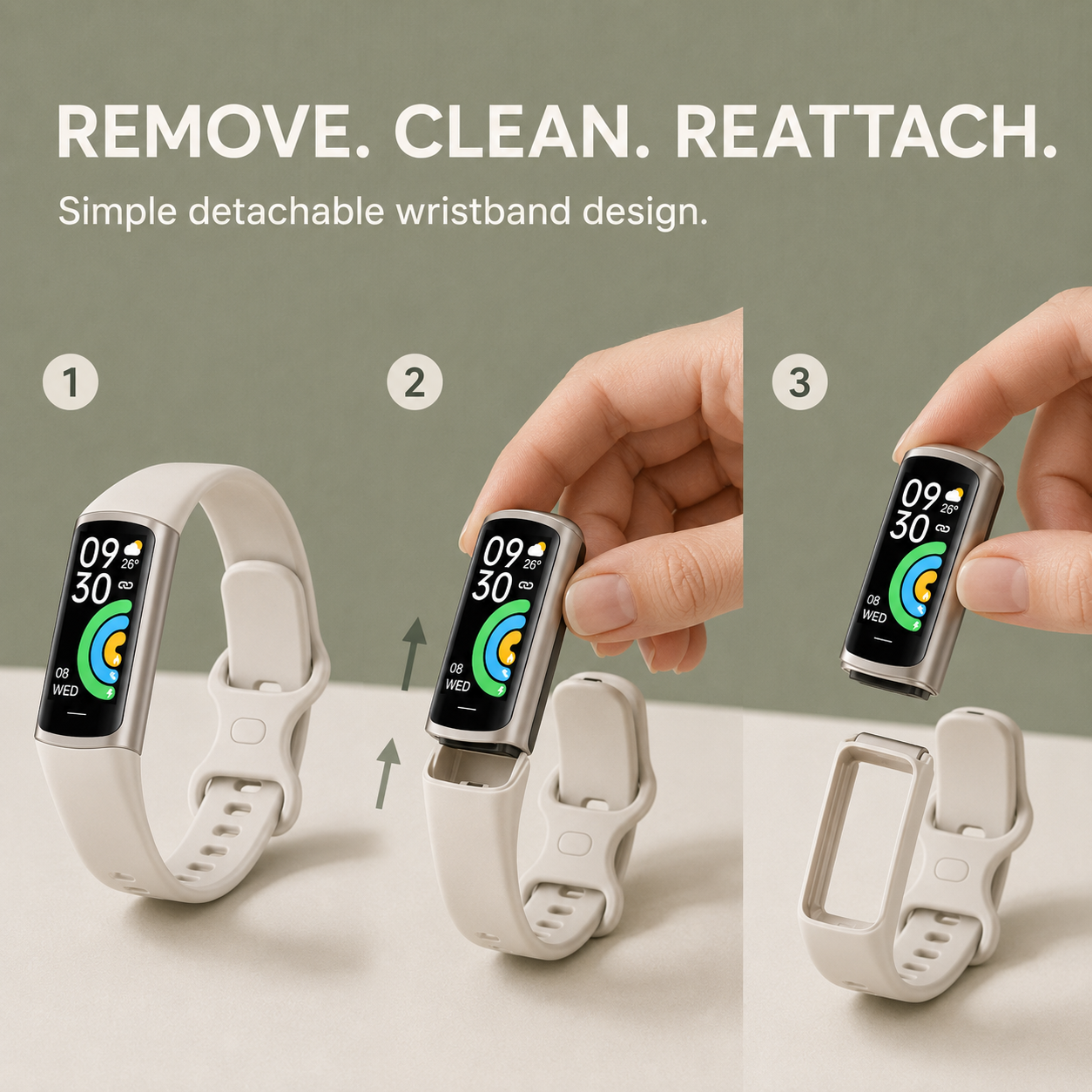 VoxorAI C68 Montre/bracelet couleur lumière stellaire – montre connectée à écran tactile pour hommes et femmes / mesure la fréquence cardiaque, le sommeil, la tension artérielle