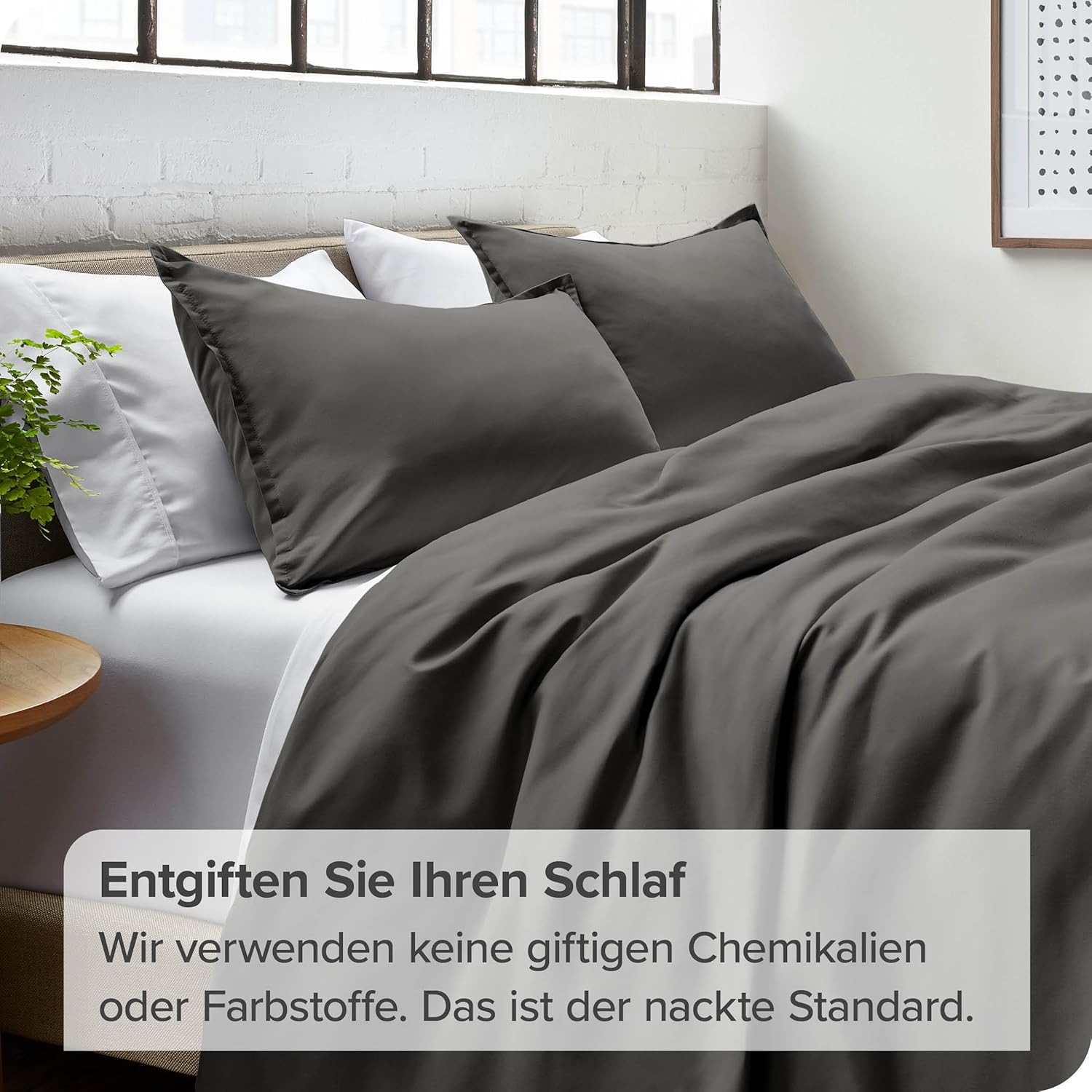 MENDALE Housse de couette - Ensemble de literie de qualité supérieure - Housse de couette 220*240 cm avec taie d'oreiller 80*80 cm - Microfibre douce brossée - Gris foncé et gris clair