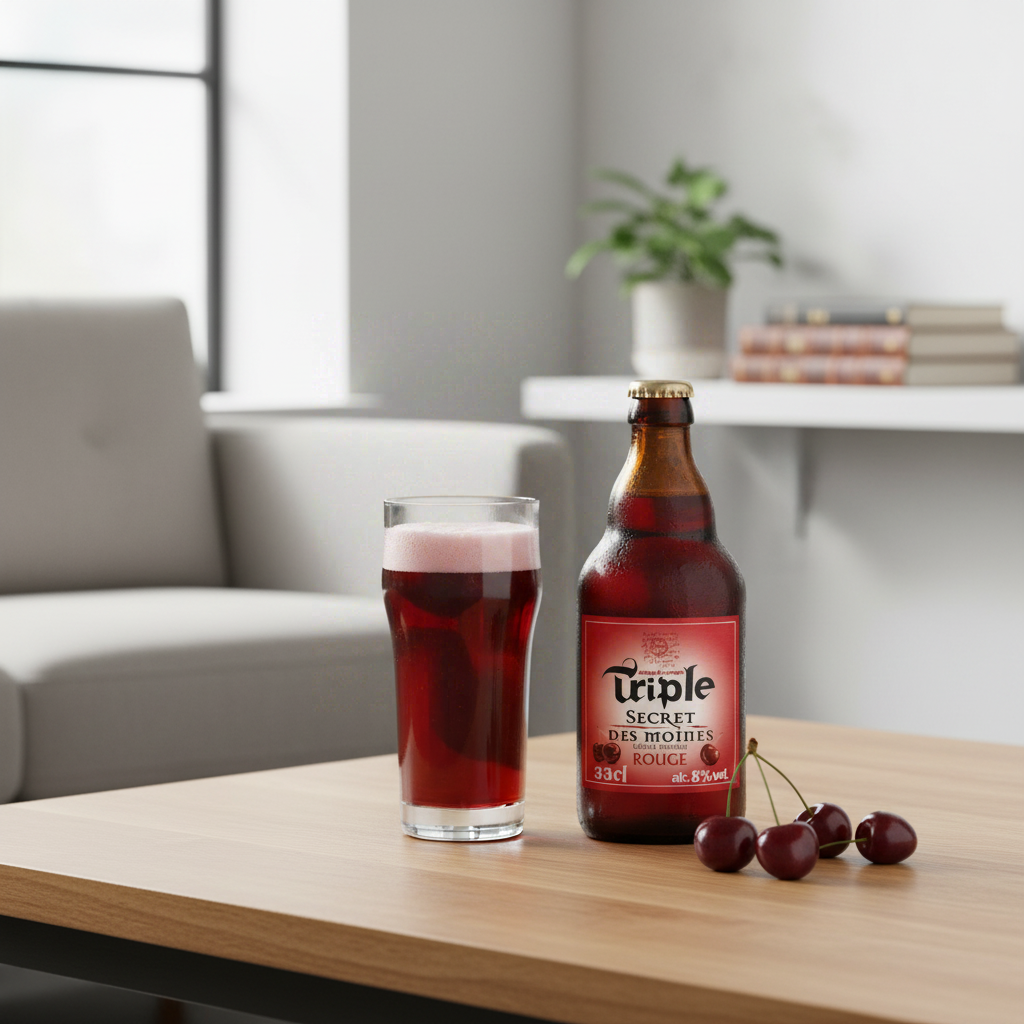 TRIPLE SECRET DES MOINES Bière rouge aromatisée Cerise Intense 8 % - 33 cl