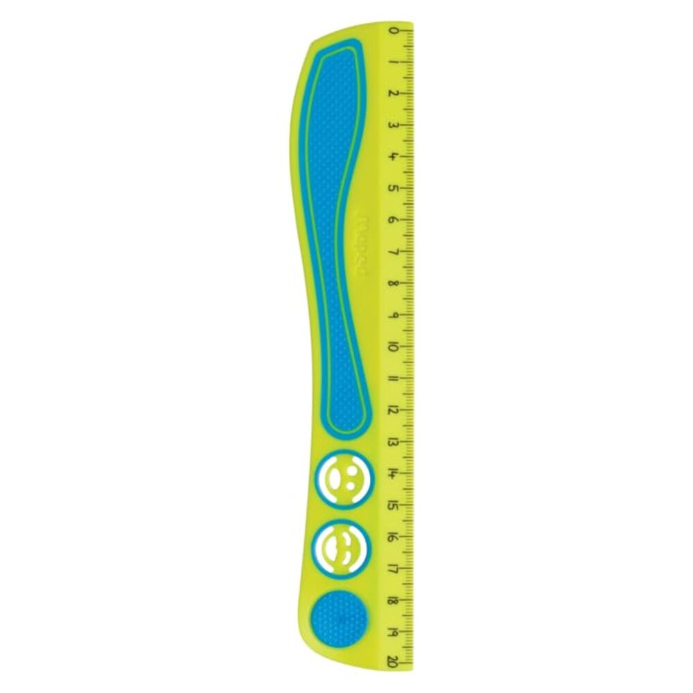 Maped Kidy'Grip Set de Règles – Règles de 20 cm + 30 cm, Système de Préhension Antidérapant, Graduations Ultra-Lisibles, Bleu/Vert