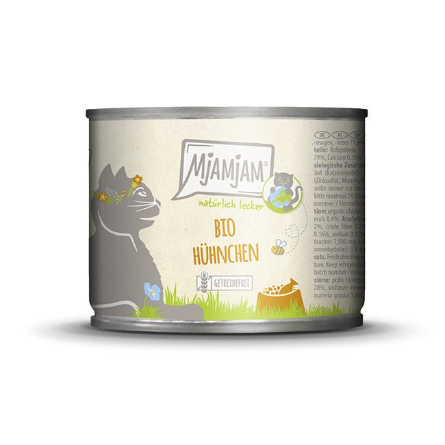 MjAMJAM Nourriture humide pour chat poulet biologique naturel 200 g
