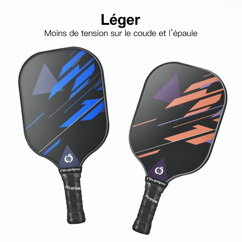 NIUPIPO MX-19 Lot de 2 paddles de pickleball en fibres de verre et noyau en polypropylène à alvéoles certifié USAPA
