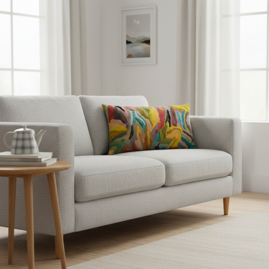 Housse de coussin brode betty mineral