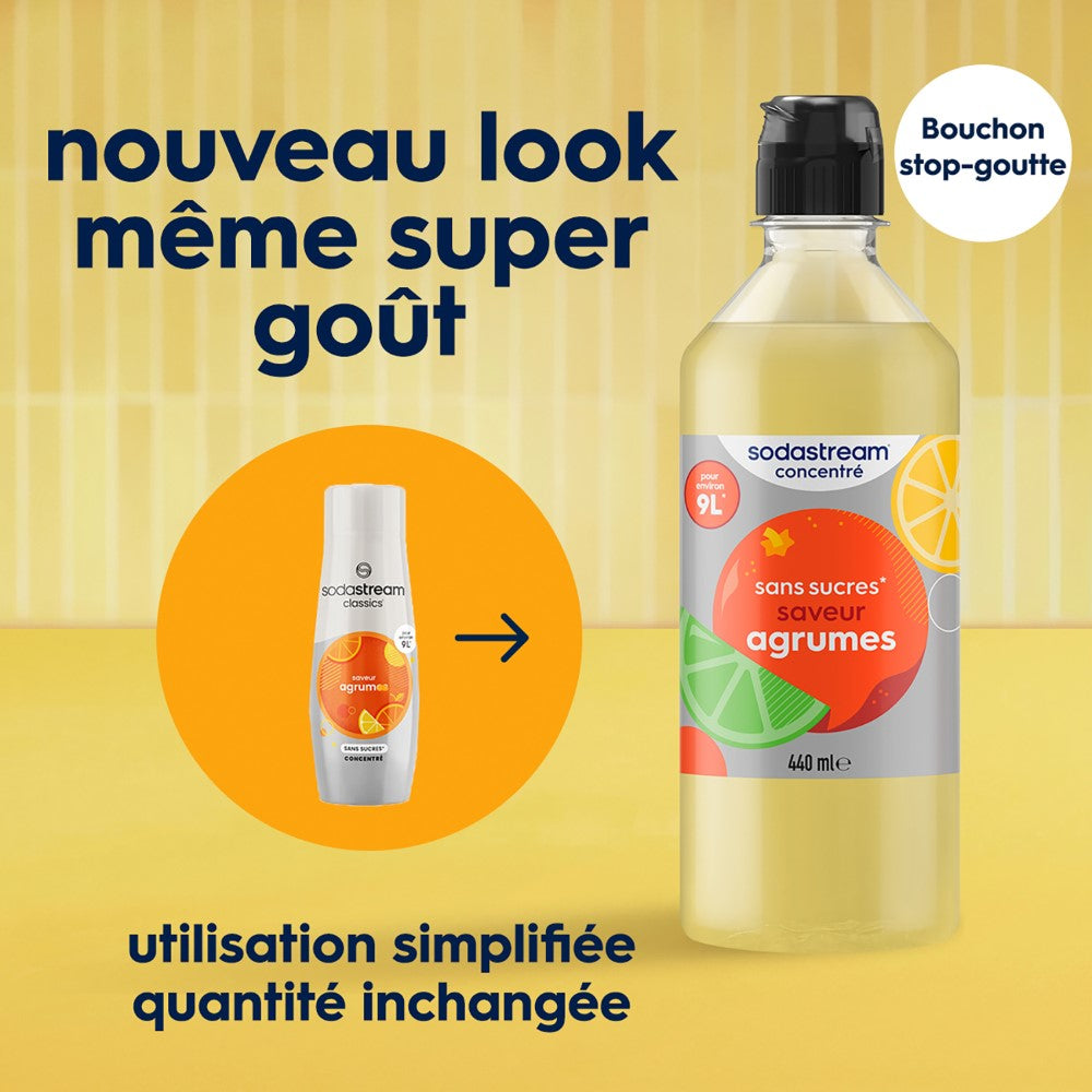 SodaStream Lot de 6 Concentrés Saveur Agrumes sans Sucres 440 ml | Préparez jusqu'à 54 L de Boisson