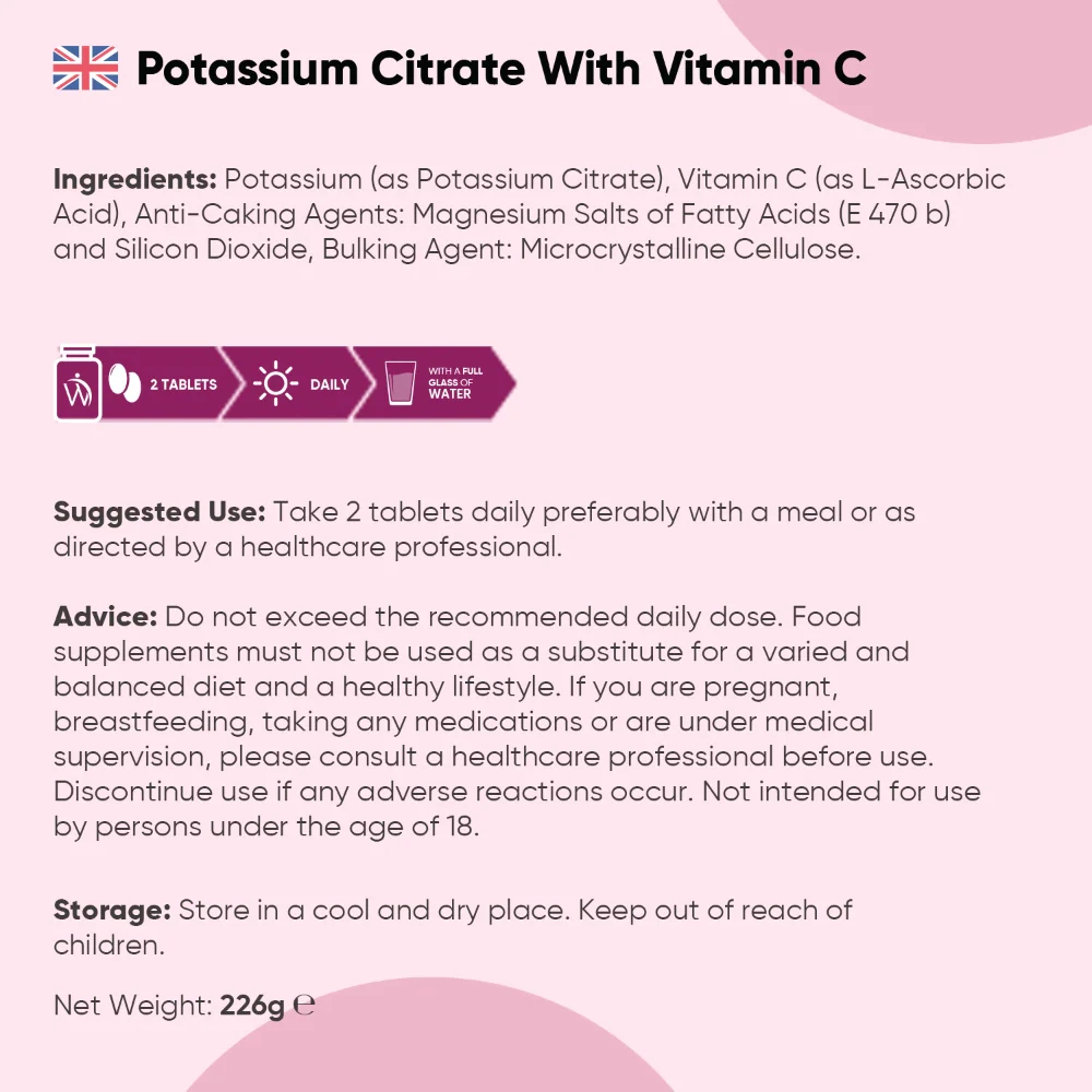 WeightWorld Citrate de potassium avec vitamine C 180 comprimés