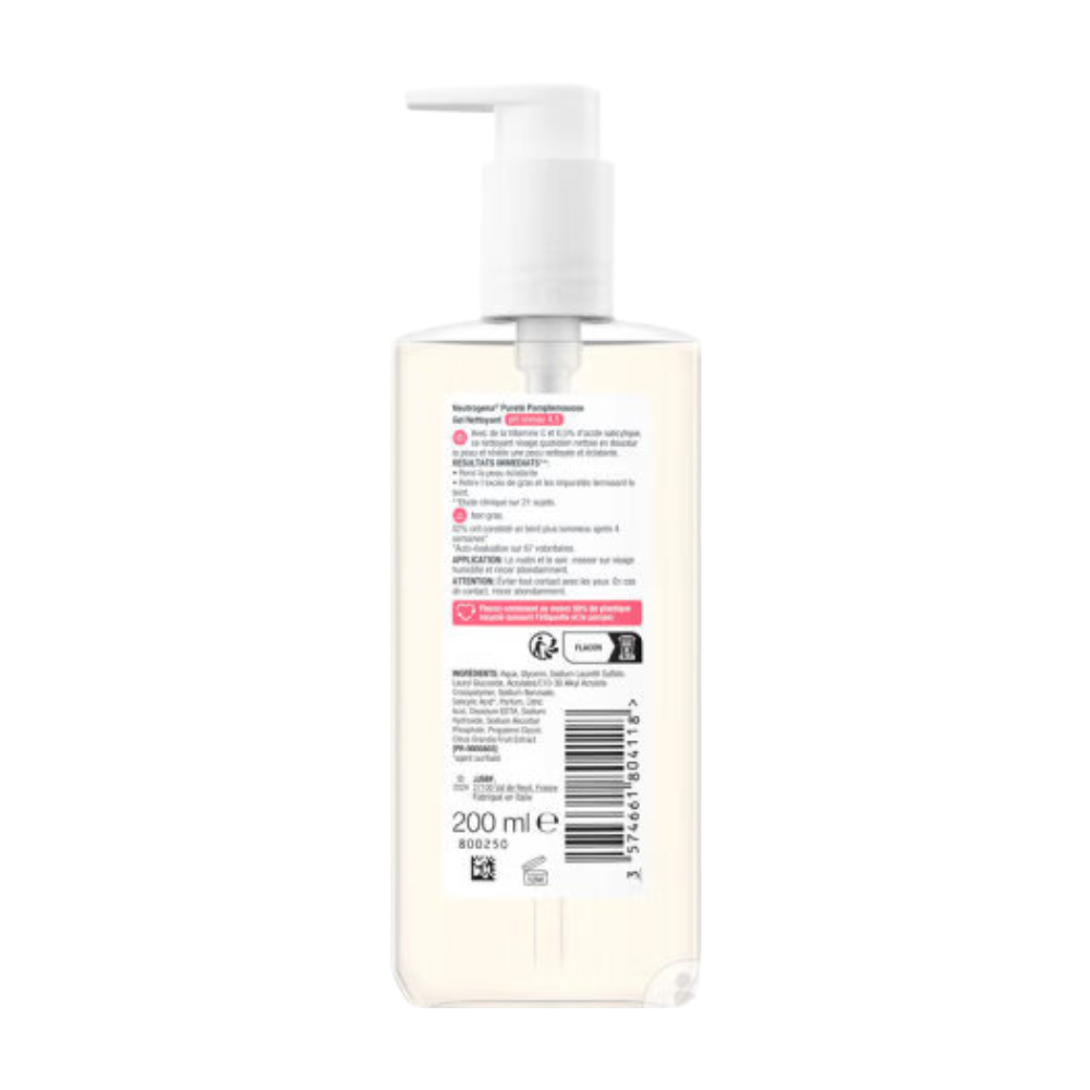 NEUTROGENA Nettoyant Visage Quotidien Rafraîchissant Pamplemousse Rose 200 ml