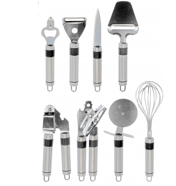 Excellent Houseware Ensemble de 9 ustensiles de cuisine en acier inoxydable