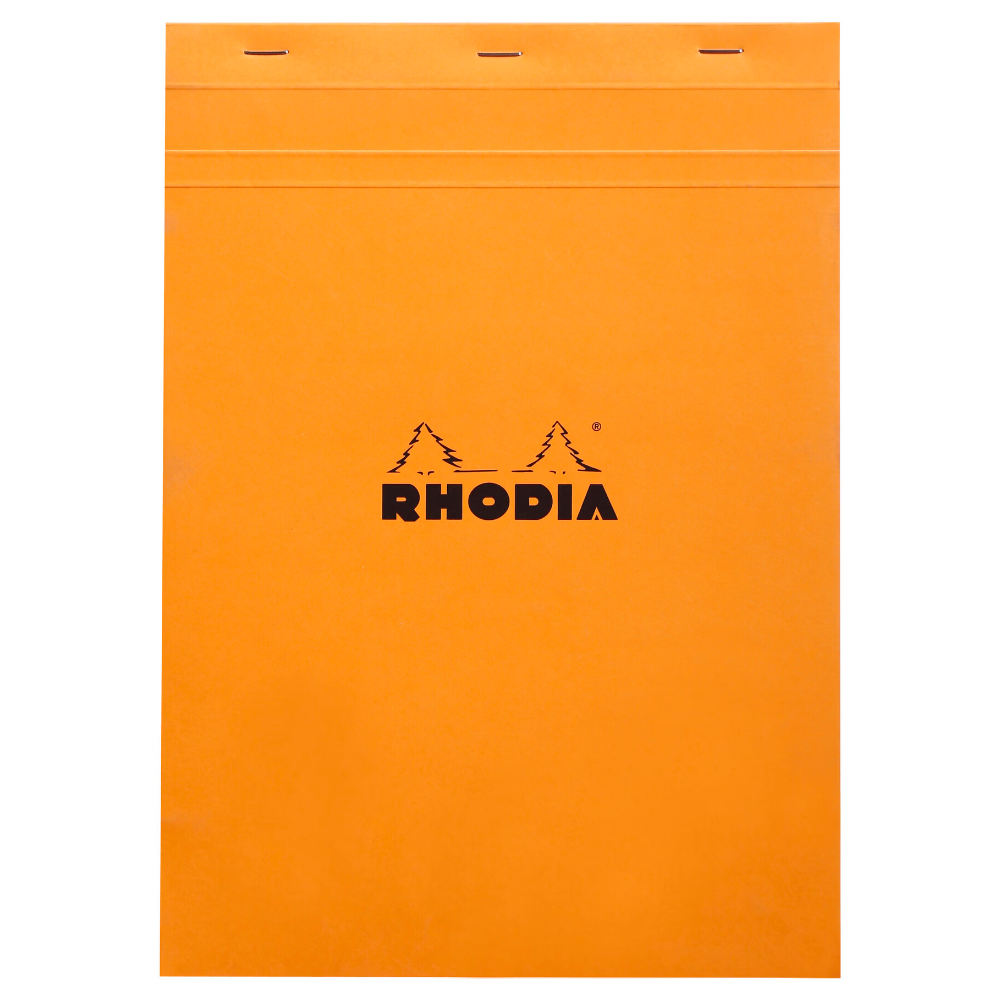 CLAIREFONTAINE Bloc agrafé Rhodia ORANGE N°18 21x29,7 cm 80 feuillets petits carreaux 5x5 80 g