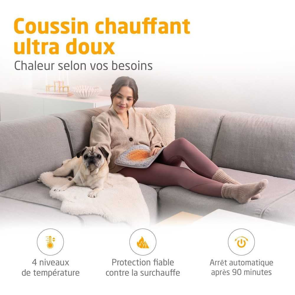 medisana HP 516 Coussin chauffant Gris Ultra-doux 4 niveaux de chaleur Arrêt automatique