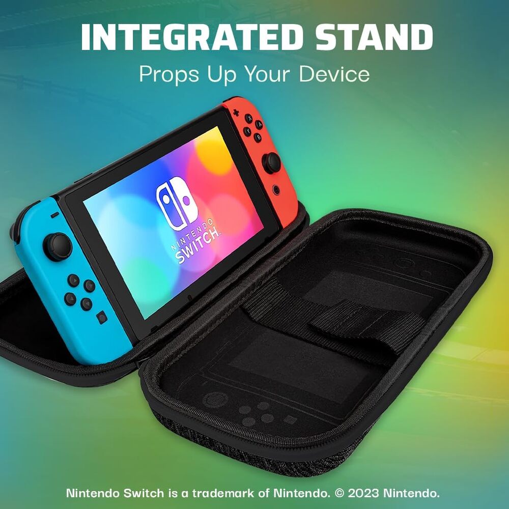 PDP Étui de Transport Rigide Travel Case Nintendo Switch, Switch Lite et Switch OLED - Dragonne Nylon - Support Intégré - Sangle de Levage - Licence Officielle - Motif Mario Kart Racers - Blanc