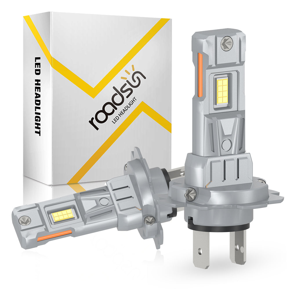 Roadsun H7 Ampoule LED 800 % plus lumineuse, sans adaptateurs, 6000K blanc froid, taille mini 1:1 et Plug & Play pour phare et feux de brouillard