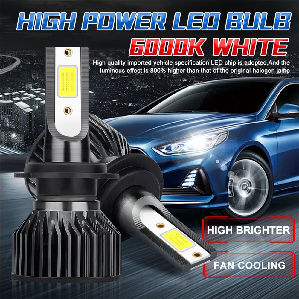 ENdureLite H4 Lot de 2 ampoules LED pour feux de route et feux de croisement 6000 K Blanc pur Plug & Play Système de refroidissement efficace 13000 lm Éclairage plus lumineux